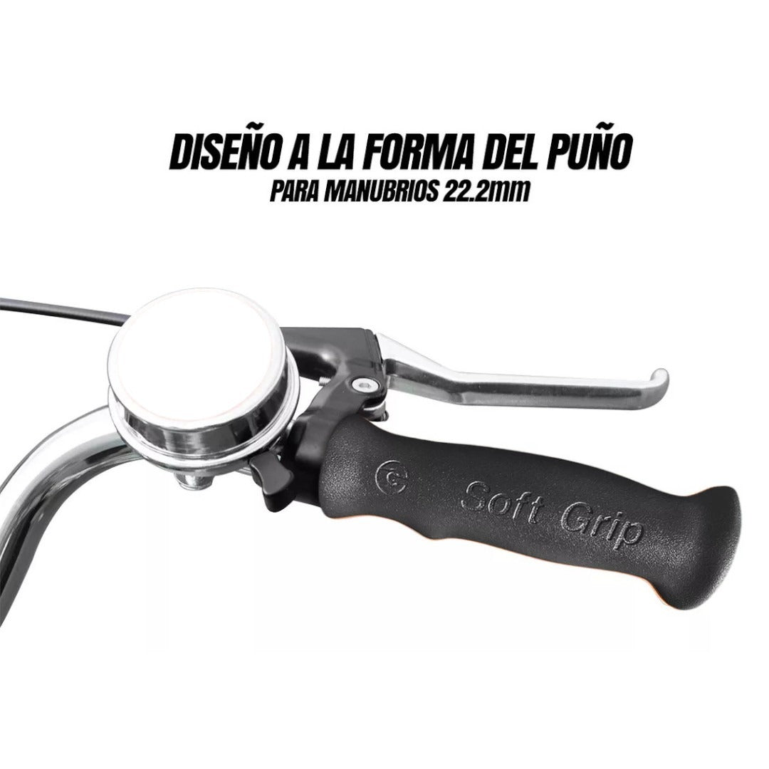 Puño Bicicleta Vintage Ergonomicos Soft Grip 125 Negro