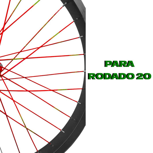 Kit de Rayos y Niples 188mm Rojo
