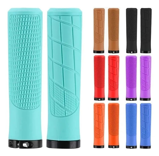 Puños Bicicleta Comfort Mtb/enduro/urbano Ergonomico Lock-on Celeste