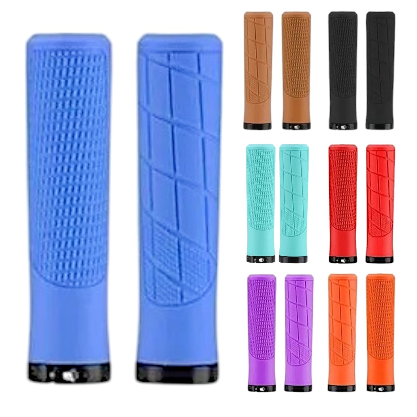 Puños Bicicleta Comfort Mtb/enduro/urbano Ergonomico Lock-on Azul