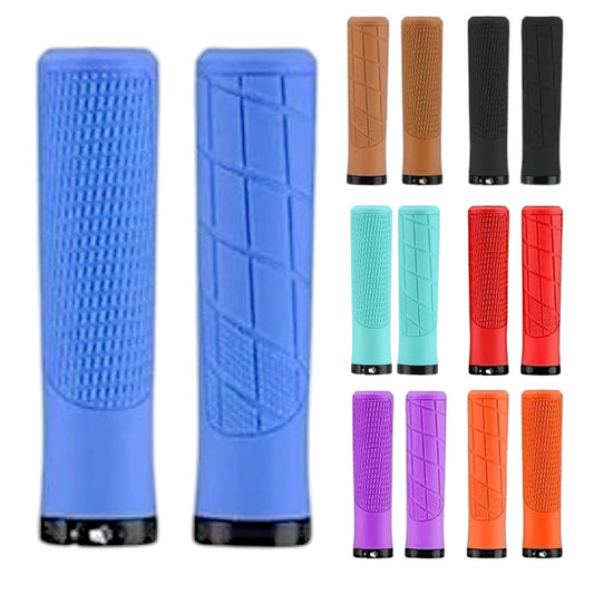 Puños Bicicleta Comfort Mtb/enduro/urbano Ergonomico Lock-on Azul