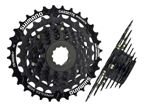 Cassette Shimano  7 Pasos 12-32 Cantidad máxima de dientes 32 Cantidad mínima de dientes 12 Color Negro