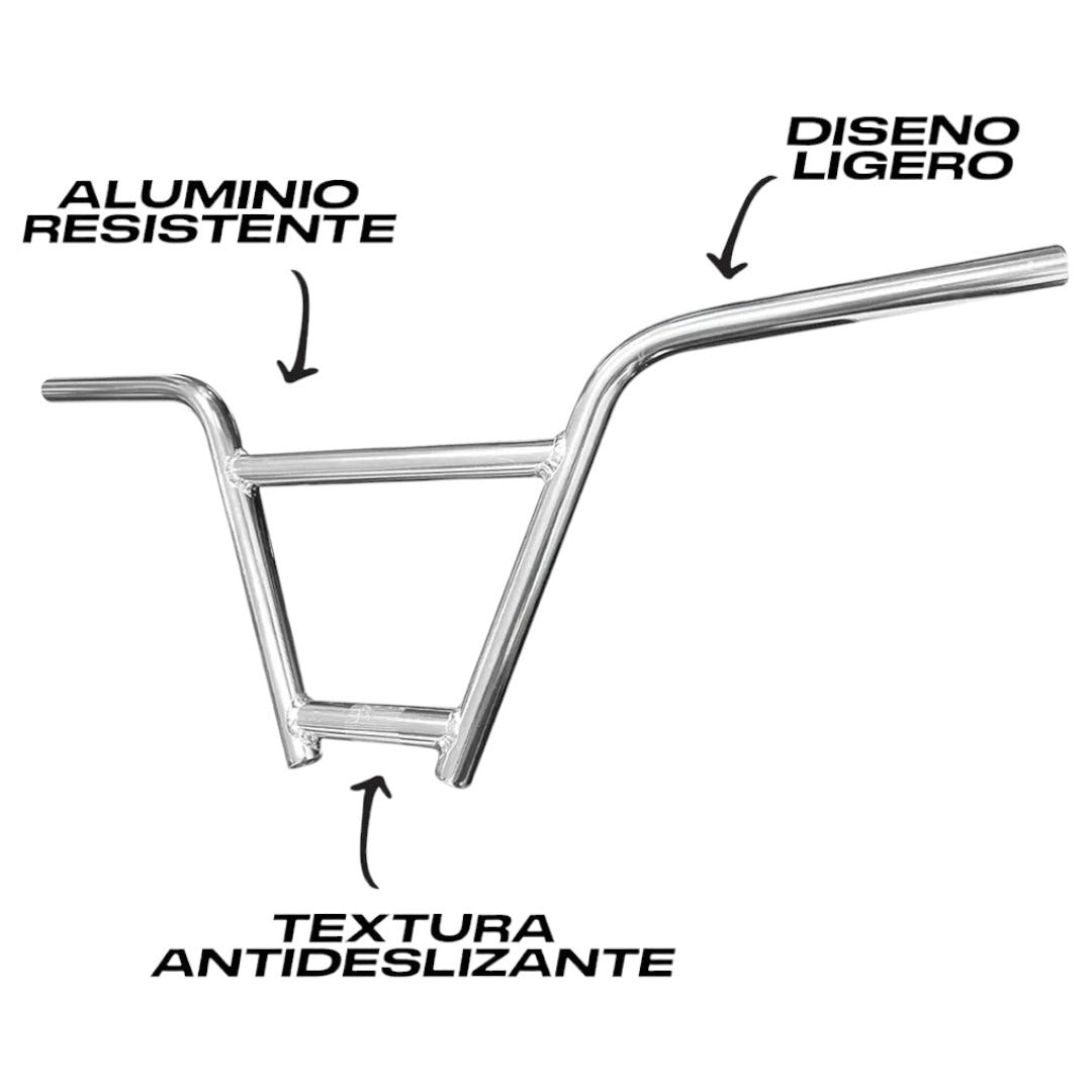 Manubrio Bicicleta Bmx Hi-ten Aluminio 740mm 2.6mm Color Cromado