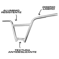 Manubrio Bicicleta Bmx Hi-ten Aluminio 740mm 2.6mm Color Cromado