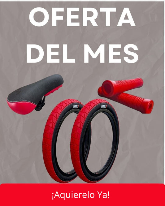 Set De Par De Llantas, Puños y Asiento. Rojo