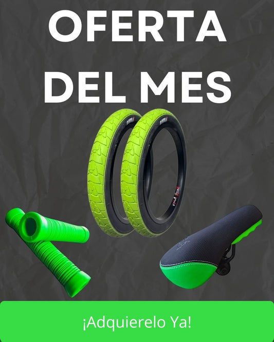 Set De Par De Llantas, Puños y Asiento. Verde