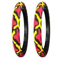 Llanta Rodado 20x2.40 Camuflaje Everbest Rojo / Amarillo
