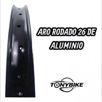 Aro de aluminio negro mate para bicicleta de montaña TONYBIKESGDL, rodado 26, resistente y ligero.