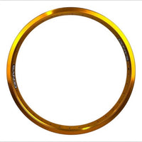 Aro de bicicleta Sando rodado 20 en aluminio color dorado brillante, resistente y ligero para ciclismo.