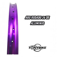 Aro de bicicleta TONYBIKESGDL rodado 26 fabricado en aluminio resistente con acabado en color morado brillante