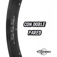 Aro de bicicleta TONYBIKESGDL de aluminio negro con diseño de doble pared para mayor resistencia y durabilidad