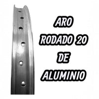Aro de bicicleta TONYBIKESGDL rodado 20 de aluminio con diseño de doble pared y acabado metálico brillante