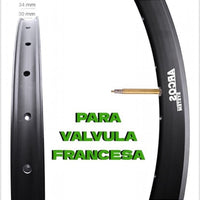 Aro TONYBIKESGDL para bicicleta de montaña rodado 26 en color negro mate con compatibilidad para válvula francesa