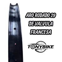 Aro para bicicleta de montaña TONYBIKESGDL rodado 29 en color negro mate, compatible con válvula francesa.