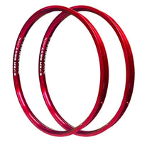 Par de aros para bicicleta rodado 29 TONYBIKESGDL en color rojo brillante, ligeros y resistentes para montaña.