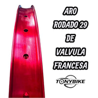 Aro para bicicleta TONYBIKESGDL rodado 29 de color rojo brillante con orificio para válvula francesa