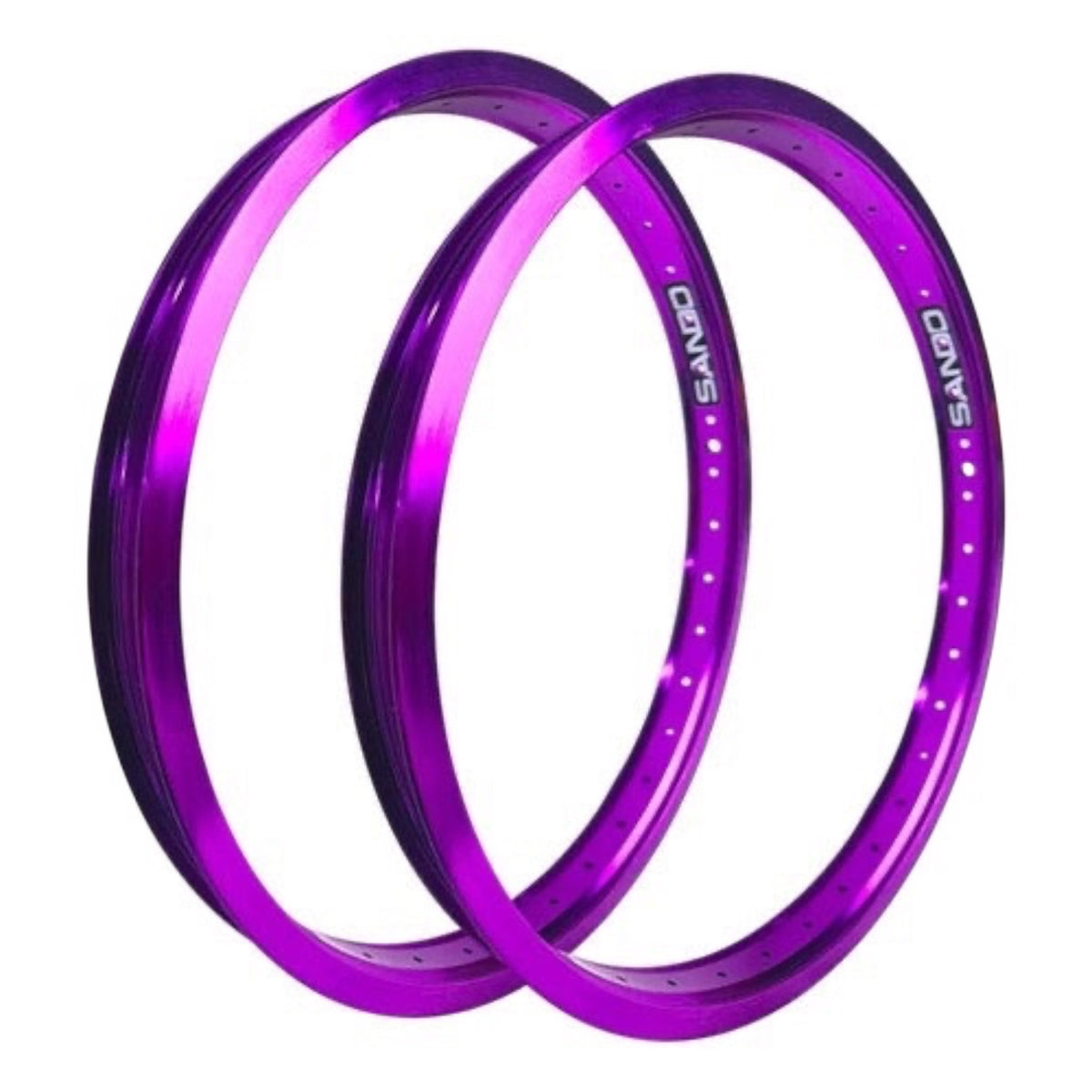 PAR DE ARO DOBLE PARED DE ALUMINIO 6061 ANONIZADO SANDO MORADO R 20
