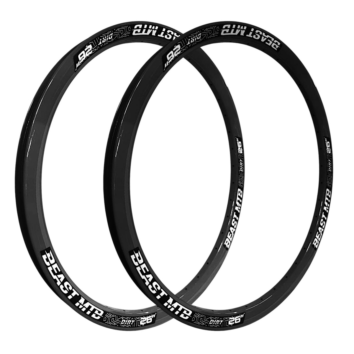 PAR DE ARO R26 DE ALUMINIO DOBLE CAPA 36h NEGRO BEAST