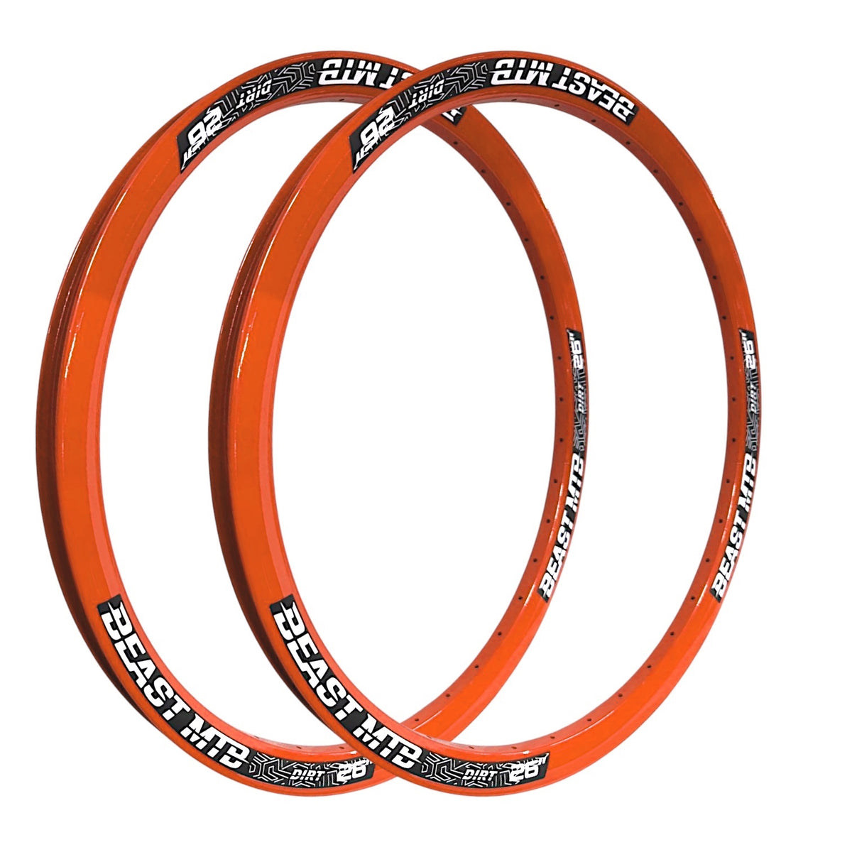 PAR DE ARO R26 DE ALUMINIO DOBLE CAPA 36h NARANJA BEAST