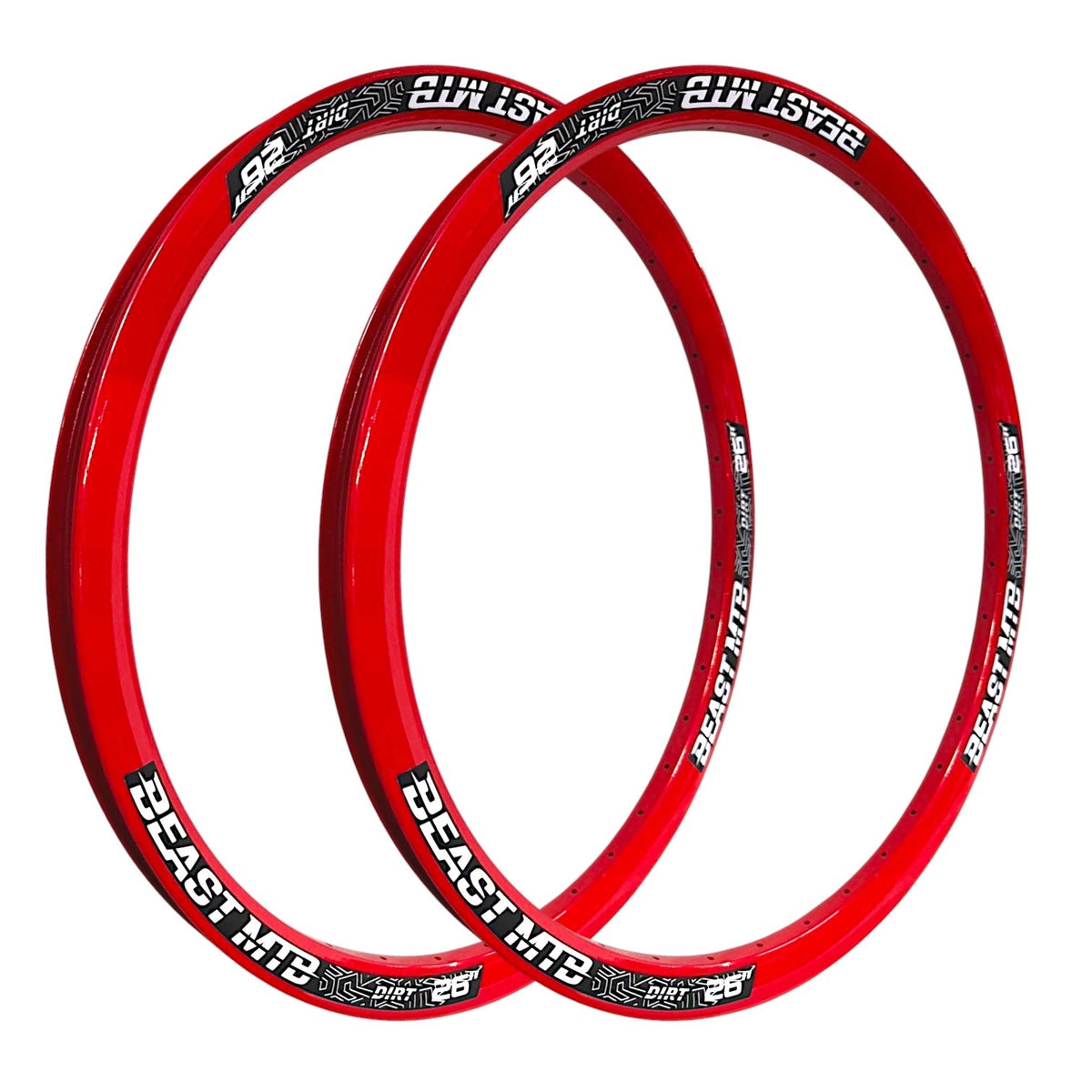 PAR DE ARO R26 DE ALUMINIO DOBLE CAPA 36h ROJO BEAST