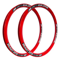 Par de aros para bicicleta de montaña TONYBIKESGDL Beast MTB de 26 pulgadas en color rojo brillante para dirt jump.