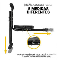 Asiento infantil delantero TONYBIKESGDL negro ajustable con manillar para bicicleta, ideal para niños de 4 a 8 años.