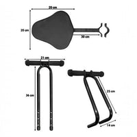Asiento infantil ajustable TONYBIKESGDL para bicicleta en color negro con manillar frontal y medidas detalladas.