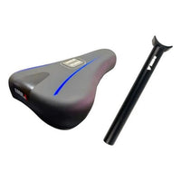 Conjunto TONYBIKESGDL de sillín pivotal negro con detalles azules y tija de alta resistencia para bicicleta BMX