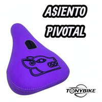 Asiento pivotal morado para bicicleta BMX TONYBIKESGDL con bordado de diseño estilo prehispánico y acabado resistente