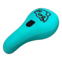 Asiento pivotal para bicicleta BMX TONYBIKESGDL en color turquesa con gráfico negro y diseño ergonómico ligero