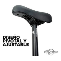 Combo de sillín y poste Pivotal TONYBIKESGDL para BMX en color negro mate con diseño ergonómico y ajuste preciso