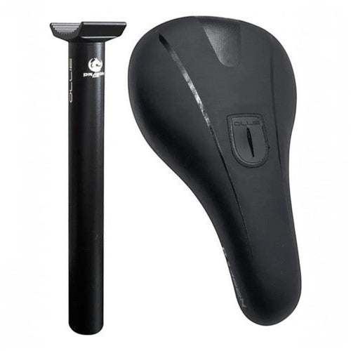 Combo de sillín y tija Pivotal TONYBIKESGDL en color negro mate para BMX, diseño ergonómico y resistente