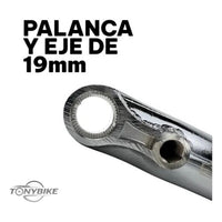 Bielas cromadas TONYBIKESGDL para bicicleta BMX con eje de 19mm y diseño robusto para alto rendimiento