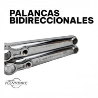Juego de bielas cromadas TONYBIKESGDL Hard Components para bicicleta BMX con diseño bidireccional y eje de 19mm