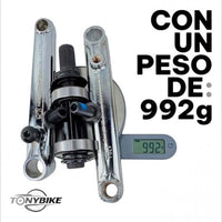 Juego de bielas cromadas Hard Components para BMX de TONYBIKESGDL con eje de 19mm y rodamientos, pesando 992 gramos.