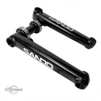 Juego de bielas Sando para bicicleta BMX en color negro mate con eje central de 19mm y rodamientos de TONYBIKESGDL