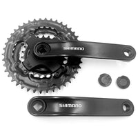 Juego de bielas y platos Shimano de triple plato en color negro mate para bicicleta de montaña de TONYBIKESGDL