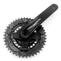 Juego de bielas y platos Shimano de triple plato en color negro mate para bicicleta de montaña de TONYBIKESGDL