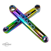 Juego de bielas Sando para bicicleta de TONYBIKESGDL con acabado tornasol oil slick y diseño de alta resistencia