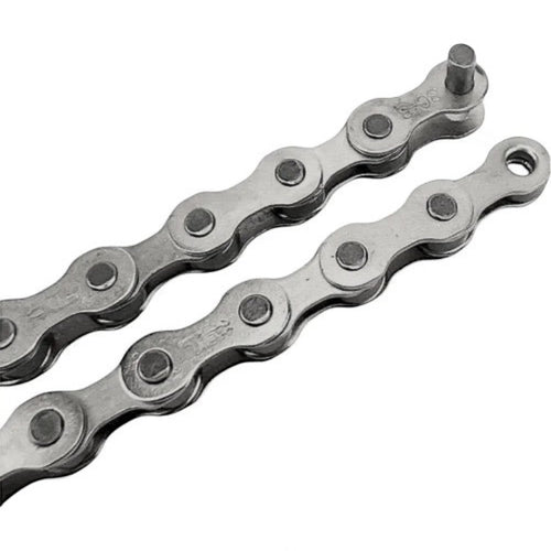 Cadena de acero TONYBIKESGDL TEC-PWR C410 para bicicleta de una velocidad con 114 eslabones y acabado plateado