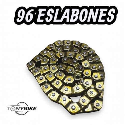 Cadena TONYBIKESGDL YBN MK918 dorada de medio eslabón reforzada para bicicleta BMX o fixie con 96 eslabones