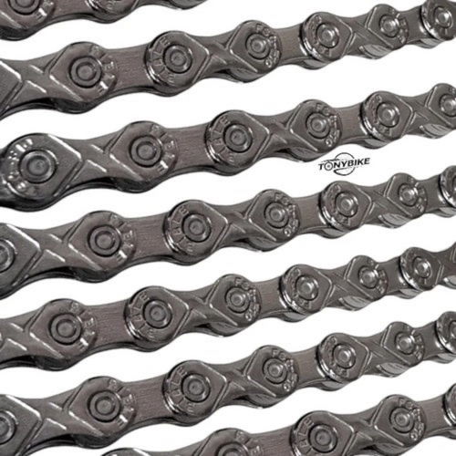 Cadena TONYBIKESGDL de 10 velocidades para bicicleta de montaña, fabricada en acero cromado brillante y resistente.