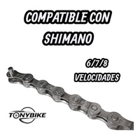 Cadena TONYBIKESGDL gris metálico para bicicleta de montaña, compatible con transmisiones Shimano de 6, 7 y 8 velocidades