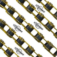 Cadena para bicicleta BMX Cult 510 dorada de alta resistencia, disponible en TONYBIKESGDL para un rendimiento superior.