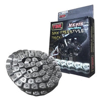 Cadena de medio eslabón TONYBIKESGDL YBN MK918 de acero plateado para bicicleta BMX, Freestyle y Track