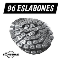 Cadena de medio eslabón YBN MK918 de TONYBIKESGDL para bicicleta BMX, color gris metálico, 96 eslabones resistentes.