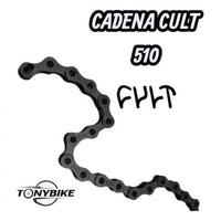 Cadena de bicicleta BMX Cult 510 negra de alta resistencia para trucos y uso intensivo en TONYBIKESGDL