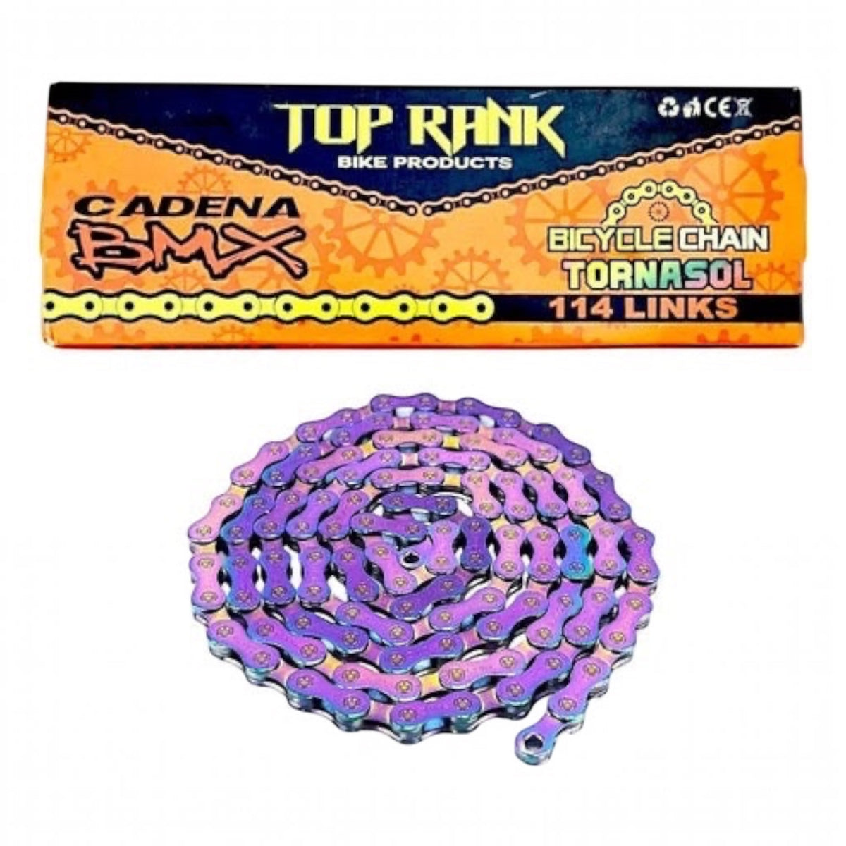 CADENA "TOP RANK" BMX/CROSS TORNASOL 114 ESLABONES