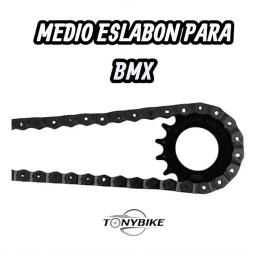 Cadena de medio eslabón TONYBIKESGDL YBN MK918 negra mate para bicicleta BMX con piñón de alta resistencia
