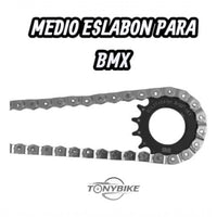 Cadena de medio eslabón TONYBIKESGDL YBN MK918 de acero resistente para bicicletas BMX y freestyle con piñón negro